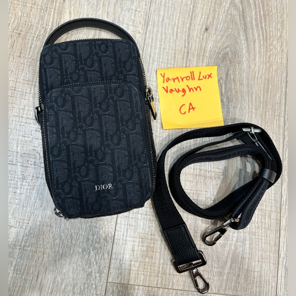 Authentic Dior Oblique Micro Rider Pouch Black